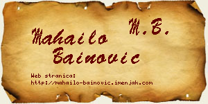 Mahailo Bainović vizit kartica